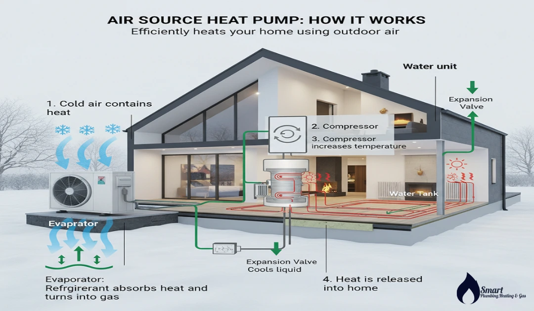 how do air source heat pumps work